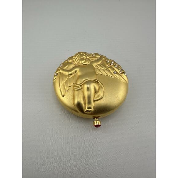 Estee Lauder January Angel Lucidity Pressed Powder Compact Red Crystal Knob - Picture 2 of 12